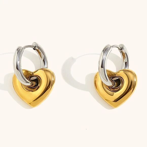 Anthropologie Jewelry - Heart hoop Earrings M1236